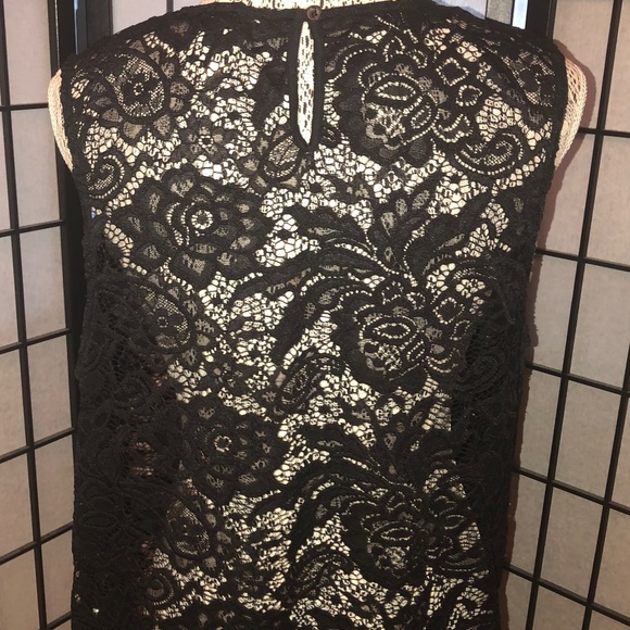 WHO WHAT WHERE Black Lace Tank Top XXL - Picture 3 of 5
